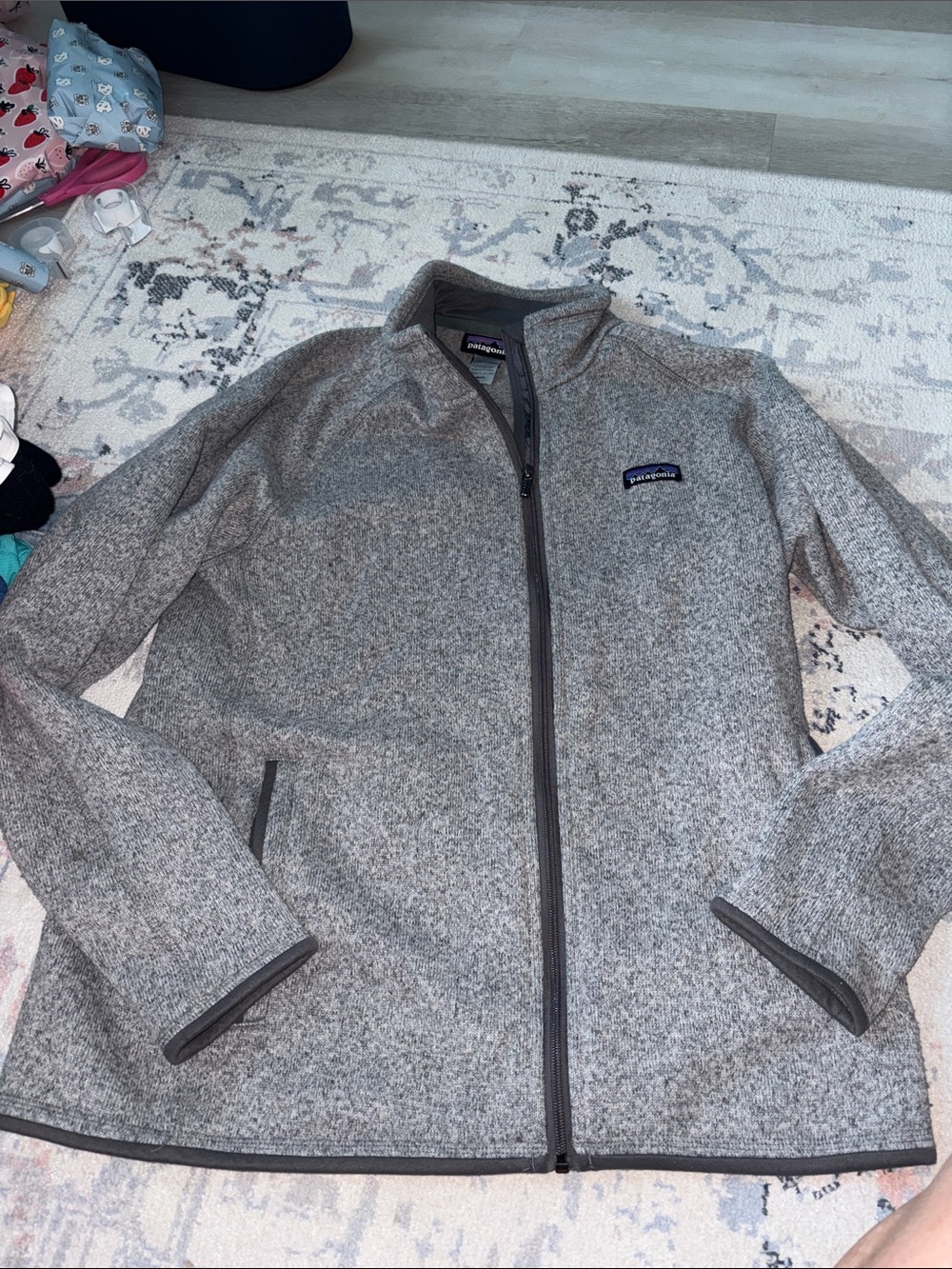 Patagonia Men’s Heather Gray Full-Zip Fleece Jacket size large